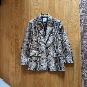 Mango Gray and Black Snake Print Blazer